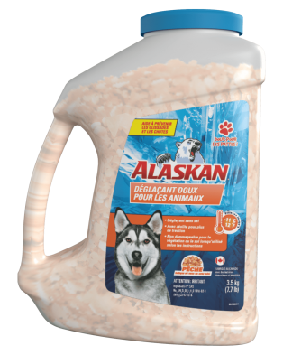 Déglaçant doux pour les animaux Alaskan® contenant