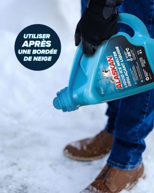 Utiliser le déglaçant liquide Alaskan après une bordée de neige