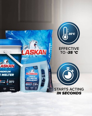 Alaskan Premium Ice Melter starts acting in seconds
