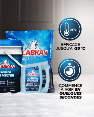 Le déglaçant premium Alaskan commence à agir en quelques secondes