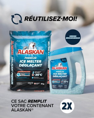 Réutilisez le déglaçant premium Alaskan en contenant