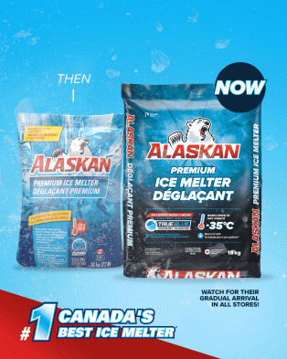 Alaskan Premium Ice Melter 9-kg bag then and now