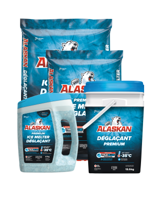 Différents formats du déglaçant premium Alaskan