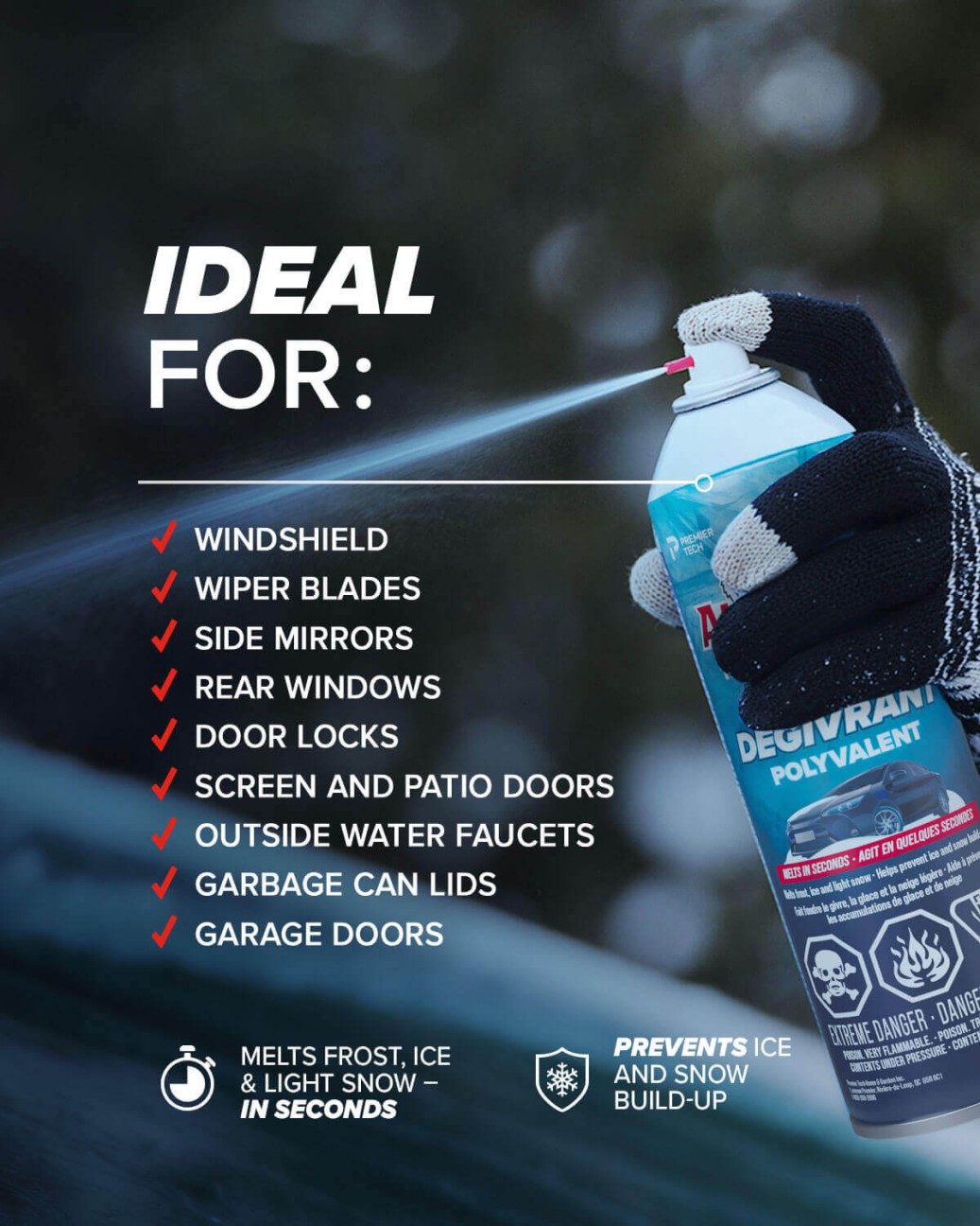 SPLASH De-Icer Windshield Washer Fluid  Prevent Ice on Windshield with  Winter Technology