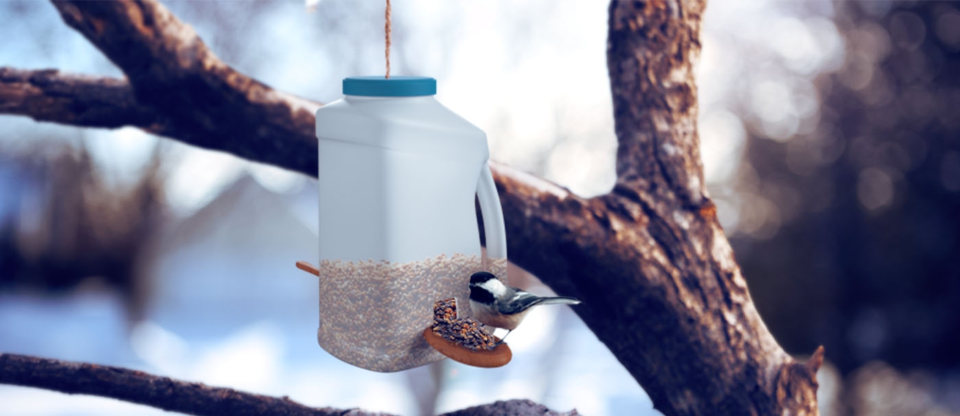 Bird feeder with Alaskan Jug