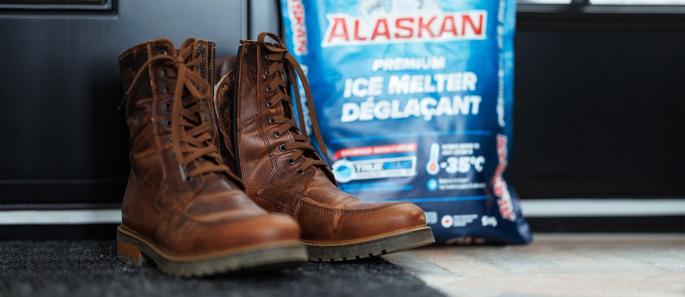 How to remove ice melter residue on floors, carpets and boots